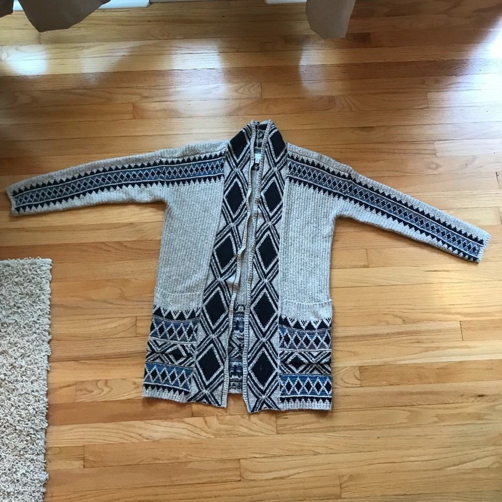 Lucky Brand Black Patterned Sweater, size S
